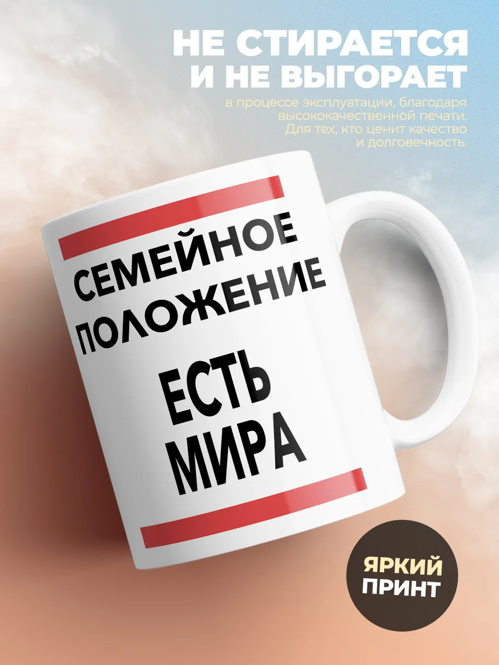 Кружка "Семейное положение, есть Мира"