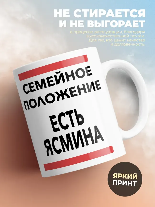 Кружка "Семейное положение, есть Ясмина"