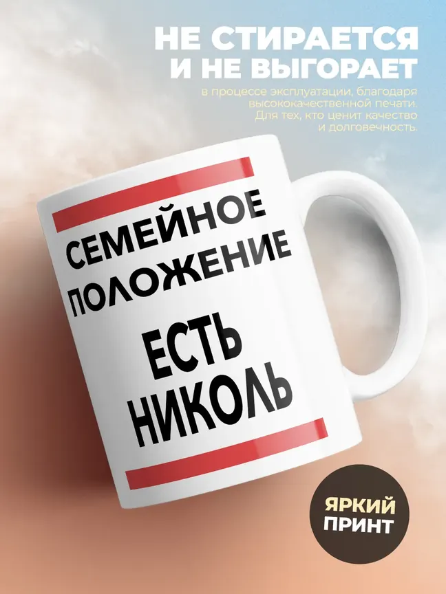 Кружка "Семейное положение, есть Николь"
