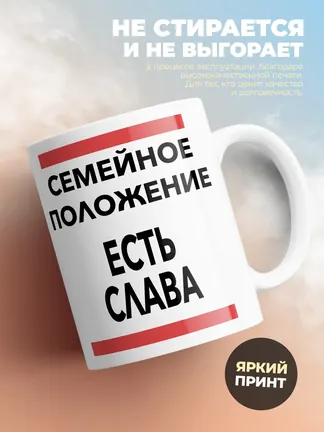 Кружка "Семейное положение, есть Слава"
