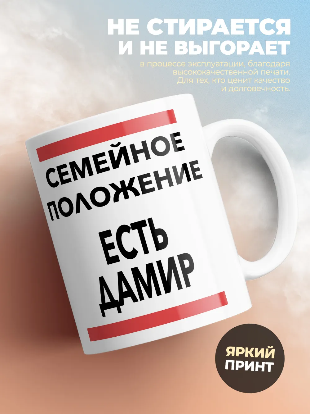 Кружка "Семейное положение, есть Дамир"