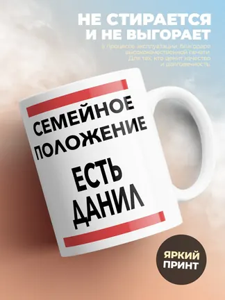 Кружка "Семейное положение, есть Данил"