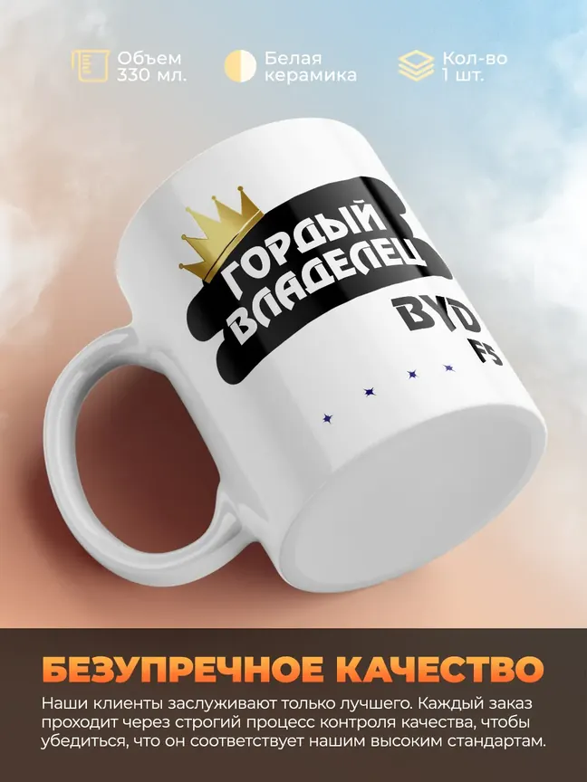 Кружка "Гордый владелец BYD F5"