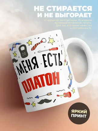 Кружка "Меня ничем не напугать, у меня есть Платон"