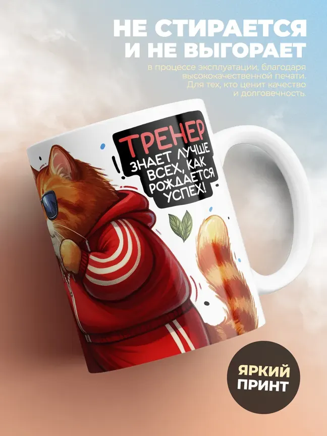 Кружка PODARIX "Когда тренег говорит, все слушают!" 330 мл.