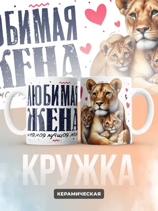 Кружка PODARIX "Любимая жена и самая лучшая мама" 330 мл.