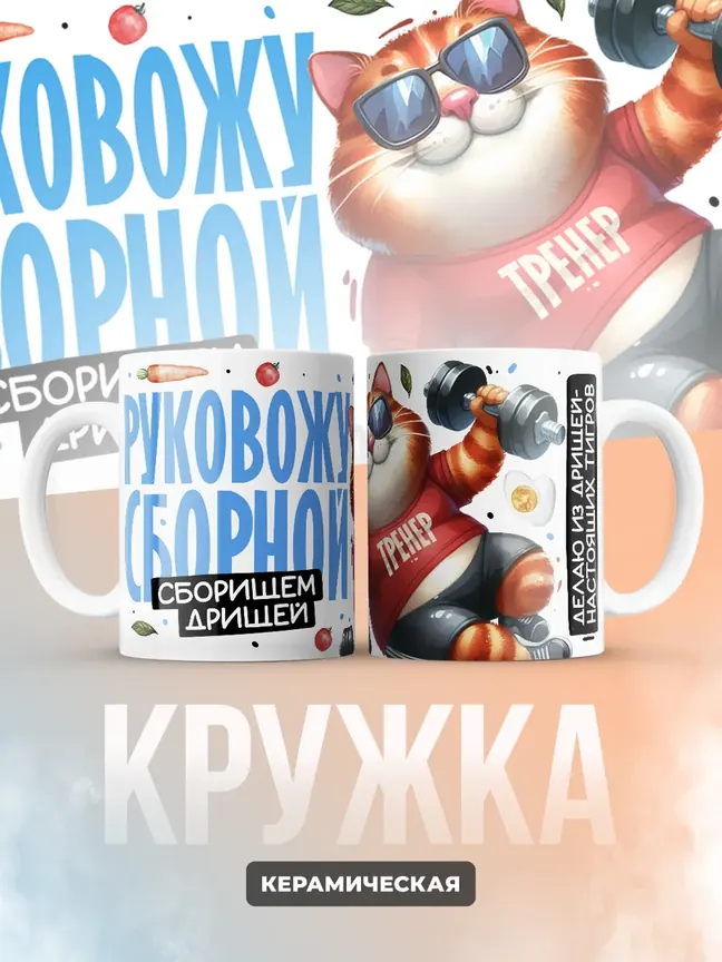 Кружка PODARIX "Руковожу сборной. Сборищем дрищей" 330 мл.